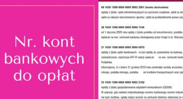 Na jakie numery kont bankowych trzeba wysyłać opłaty i za co? Garść informacji!